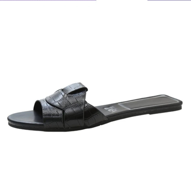 2024 Summer New Women Designer Brand Flat Slippers Woven With Comfortable Women's Shoes Casual Bottom Slippers Woman Tongs Femme