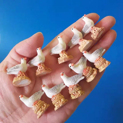 10Pcs pigeon/parrot/sea bird/doll house miniatures/cute/fairy garden