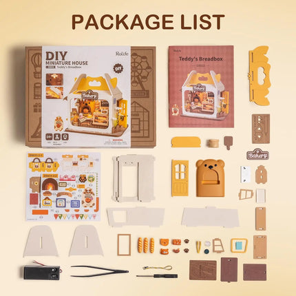 Robotime Food Box Shop Rolife Miniature Doll House DIY Miniature House Kit