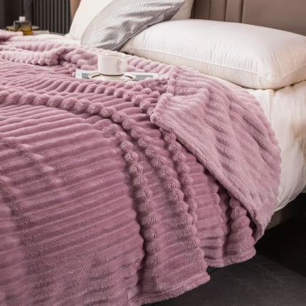 Milk Velvet Bed Blanket, Children, Adults, Warm Winter, Solid Color Durable, Sofa,
