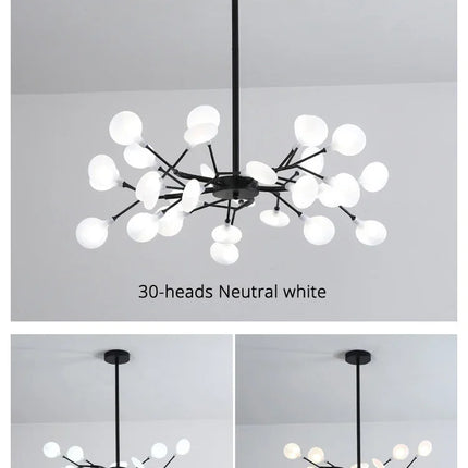 Modern Firefly LED Chandelier Black Gold For Living Room Bedroom Hall Home Decor Indoor Lighting Minimalist Ceiling Pendant Lamp