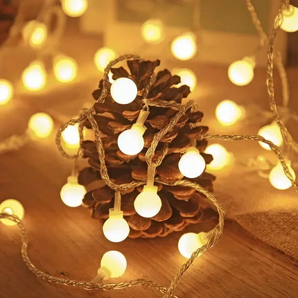 Fairy Lights Garland LED Ball String Lights Waterproof for Christmas
