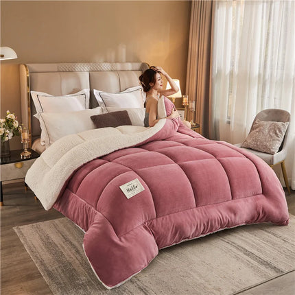 Warm Blanket for Winter Artificial Lamb Cashmere Duvet Comforter Soft Warmth