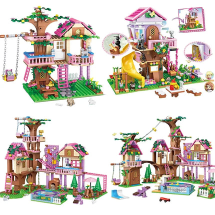 Girls' Summer Festival Friendship Tree House Villa Castle Building  Girl Model Toys