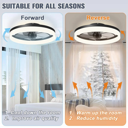 Simple LED Ceiling Fan Light Remote Control with Infinite Dimming 6 Levels of Wind Speed Living Room Bedroom chandelier fan