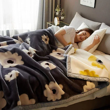 High-end Printed Warm Raschel Blankets for Winter Super Soft Warmth Weighted Blanket High-quality Antistatic Skin Friendly Duvet