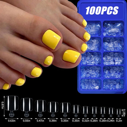 100Pcs Light Pink Press on Nails Short Medium Square
