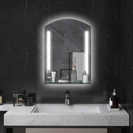 Kleankin LED lights 70x50 cm bathroom mirror with silver touch switch