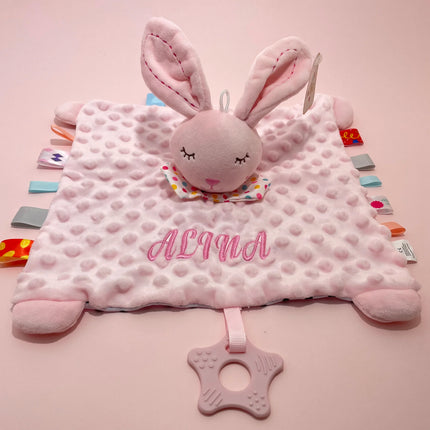 Personalized Baby Blanket Newborn Stroller Sleeping Dolls Custom Blanket With Name Soft Plush Soother Appease Towel Cover Gift