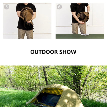 Camping Tent For Single Person Lightweight Nylon Tent Tactical Shelter With Mosquito Net Anti-Mosquito Waterproof Field