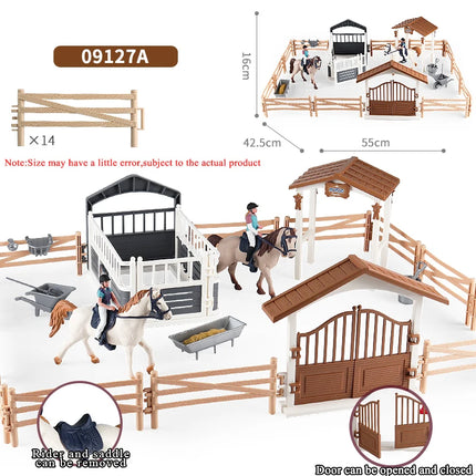 Farm Horse Race Model Action Figures DIY Equestrianism Horseman Animals