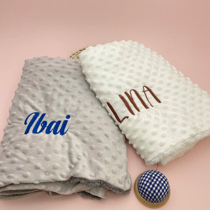 Personalized Baby Blanket Newborn Stroller Sleeping Dolls Custom Blanket With Name Soft Plush Soother Appease Towel Cover Gift