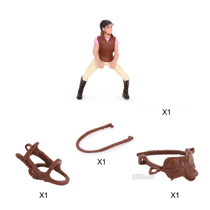 DIY Horse Race Model Horseman Farm Animal Figurines Action & Toy Figures ABS Emulation Toys for Children Christmas Birthday Gift