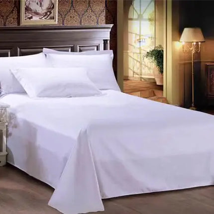 One Piece of Single Bed Sheetss (Excluding Pillowcases and Pillow Cores) Washed Material Pure White Hotel Bed Sheetss B&B Single and Double Home Use
