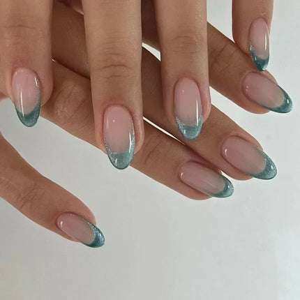 24Pcs French False Nails Almond Fake Nails