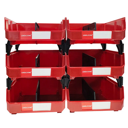 LEADLOONG V4 Tool Storage Bin 6pcs 11x11x5 Inch/27.6*27.9*12.8cm Combinable Multi Tools Organizer Box Garage And Home Supplies