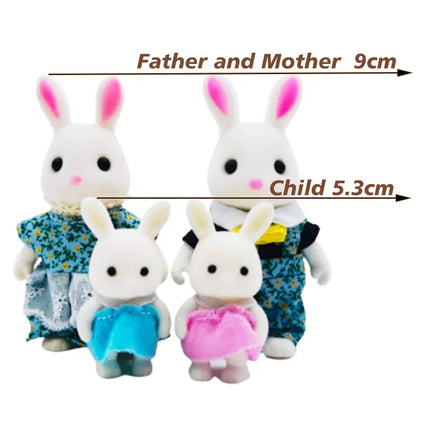 Doll Rabbit Sheep Cat Animal Minitature Furniture Set Pretend Play Simulation Doll House Toy Gift