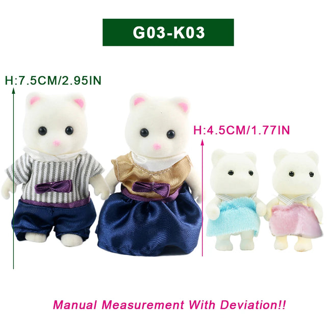 Doll Rabbit Sheep Cat Animal Minitature Furniture Set Pretend Play Simulation Doll House Toy Gift