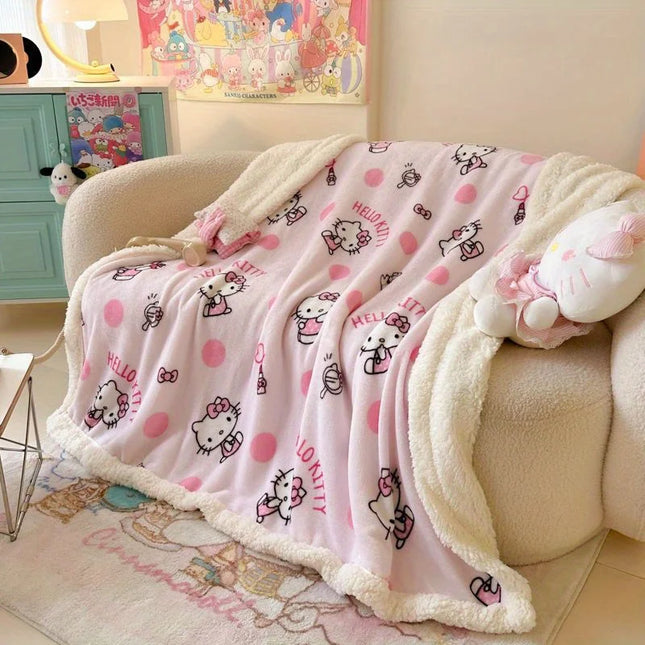Plush Double-Layered Throw Blanket - Soft, Reversible, Machine Washable, All-Season Cozy