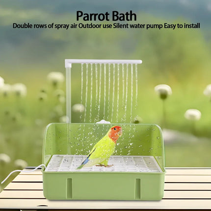Parrot Bath Tub Bird Automatic Bathtub With Multiple Faucets Automatic Shower Bathtub For Small Medium Parakeet Cleaning Bath