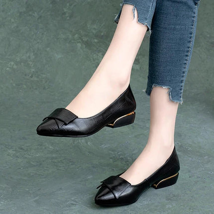 Woman Pumps Formal Low Heel Elegant Red Shoes For Women Moccasins Pointed Toe Y2k Premium Offer High Quality Social On E A