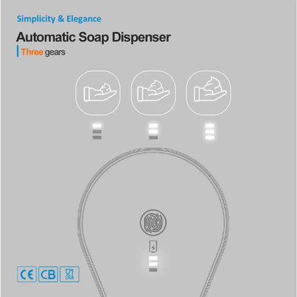 Intelligent Sensor Multi-Speed Contact-Free Wall-Mounted Vertical Hand Sanitizer Bubble Machine Rechargeable Soap Dispenser