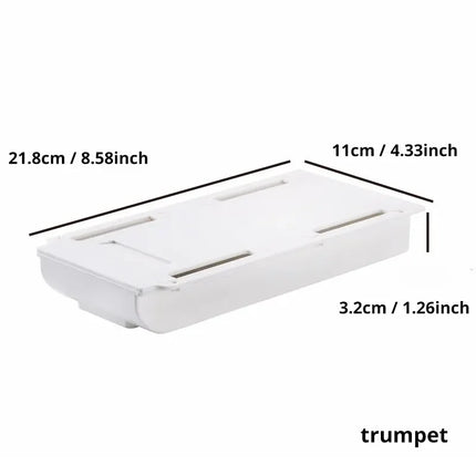 1PCS White SelfAdhesive Storage Drawer Box Makeup Pencil Tray Desk Hidden Under Stand Self-adhesive Under-drawer Storage Box New