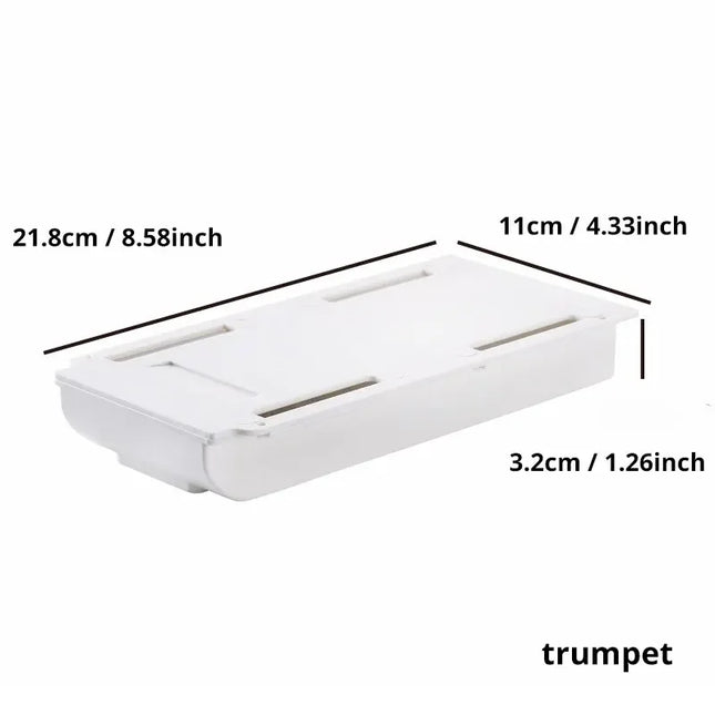 1PCS White SelfAdhesive Storage Drawer Box Makeup Pencil Tray Desk Hidden Under Stand Self-adhesive Under-drawer Storage Box New