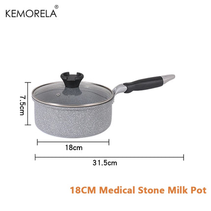 Durable Stone Frying Pan28/26/24/20cm Wok Non-stick Pan Skillet Cauldron Induction Cooke