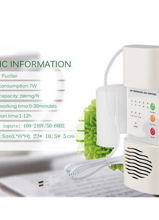 ATWFS Air Ozonizer Air Purifier Home Deodorizer Ozone Ionizer Generator Sterilization Germicidal Filter Disinfection Clean Room