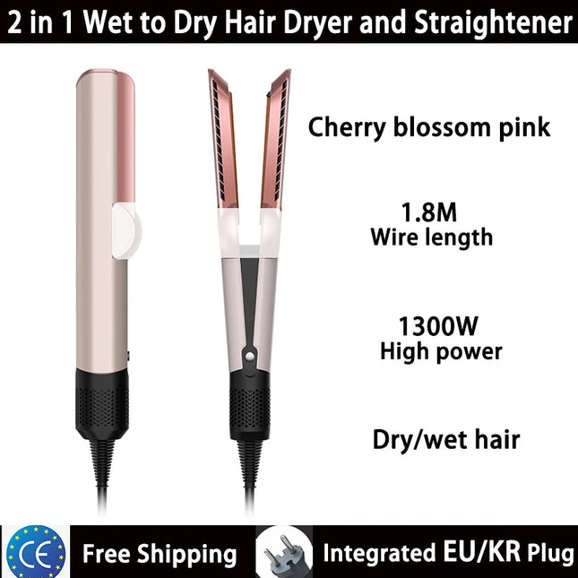 2-in-1 Hair Straightener and Dryer Combo