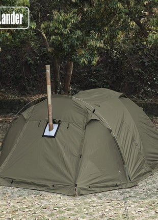 Fireproof 2 Person Winter Tent Hot Tent Waterproof Tunnel Dome Tent with Stove Jack and Snow Skirt for Camping Hiking 4 Season