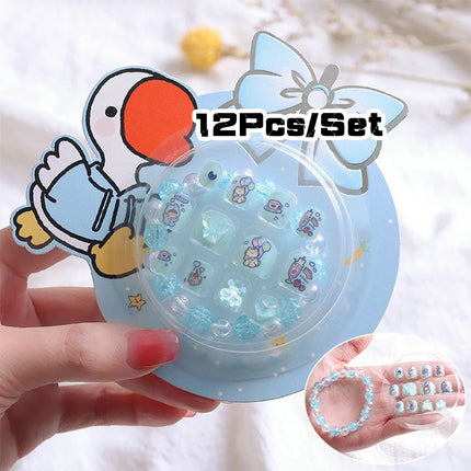 120Pcs Candy Child Nail Tips Full Cover Short False Kids Fingernails Colorful Festival  Press on Nails Grils Cute Manicure Tool%