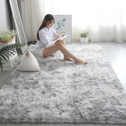 Gray Carpet for Living Room Plush Rug Bed Room Floor Fluffy Mats Anti-slip Home Decor Rugs Soft Velvet