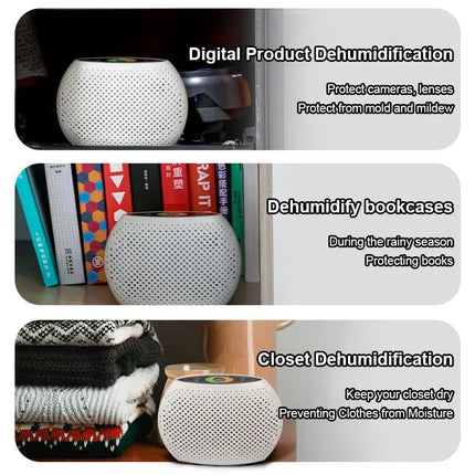 Mini Electric Dehumidifier Air Purifier Renewable Recycling Moisture Absorbent Practical Air Dryer For Cupboard Wardrobe 250ml
