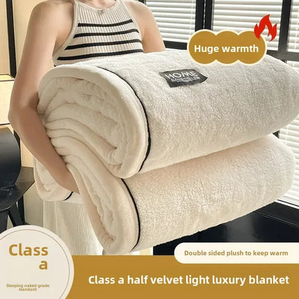 2024 new class A comfortable cotton velvet plush light luxury blanket warm soft and comfortable milk velvet
