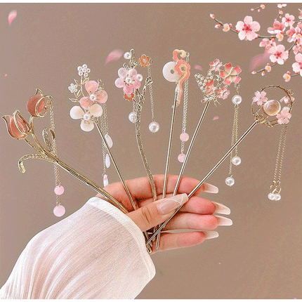 1pc Romantic Chinese Style Hair Accessory Alloy Jewelry Women's Hair Needle Suitable for Daily Wear Gifts Girls Fashion Hairpin