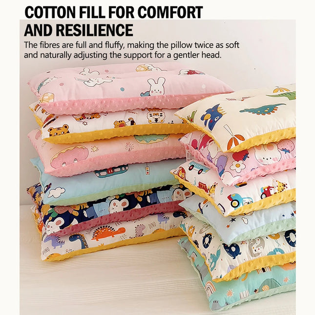 Baby Cartoon Cotton Pillow Children Doudou Velvet Sleeping Cushion Pillows Newborn Rectangular Memory Protection Bedding