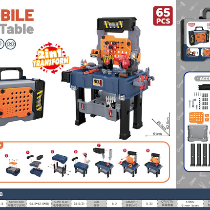 Kids Tool Bench, Realistic, Transformable Tool Set,  Pretend Play Learning Gift for Boys & Girls Age 3-5