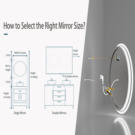 LUVODI Intelligent Illuminate Big Round Mirror for Bathroom Touch Screen Dimmable Anti-fog Bathroom LED Light Mirror