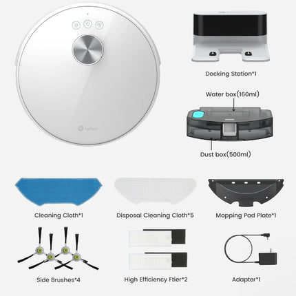 LEFANT M1 Robot Vacuum Cleaner with Mop,Lidar navigation (LDS), 4000Pa, 4000 mAh Battery, App/Alexa Control,Ideal for Hard Floor