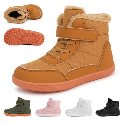 Kids Wide Toe Barefoot Snow Boots Boys/Girls Winter Minimalist Sneakers
