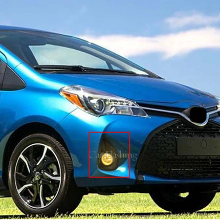 Car LED Fog Light For Toyota Vios Yaris Sedan 2013 2014 2015 2016 2017 with Wires Switch Harness Kit angel eyes Fog lamp cover