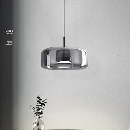 Cognac&Smoky Gray Glass Chandelier Pendant Lights For Dining Room Kitchen Hanging Lamp Nordic Led Pendant Lamp Table Resturant