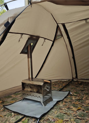 Fireproof 2 Person Winter Tent Hot Tent Waterproof Tunnel Dome Tent with Stove Jack and Snow Skirt for Camping Hiking 4 Season