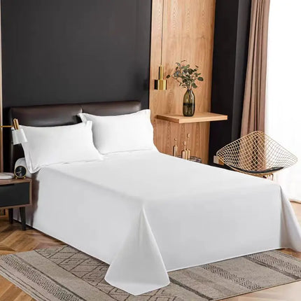 One Piece of Single Bed Sheetss (Excluding Pillowcases and Pillow Cores) Washed Material Pure White Hotel Bed Sheetss B&B Single and Double Home Use