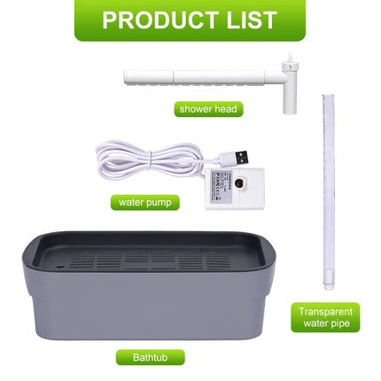 Automatic Parrot Bird Bath Tube Parrot Shower Electric Circulating Faucet Pet Bird Shower Parakeet Bathing Fountain