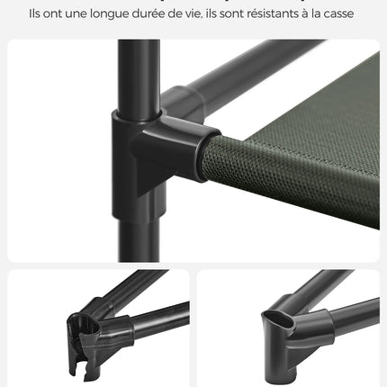 SONGMICS Fabric Wardrobe, Clothes Storage Organiser, 6 Shelves, 1 Hanging Rail, Non-Woven Fabric, Metal Frame, 45 x 88 x 168 cm