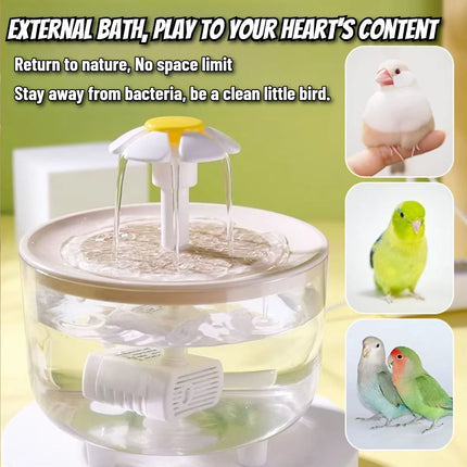 Auto Circulating 2-in-1 Parrot Bath & Pet Water Fountain Drip-Free Design for Small Pets USB Powered  pet toys  bird toys