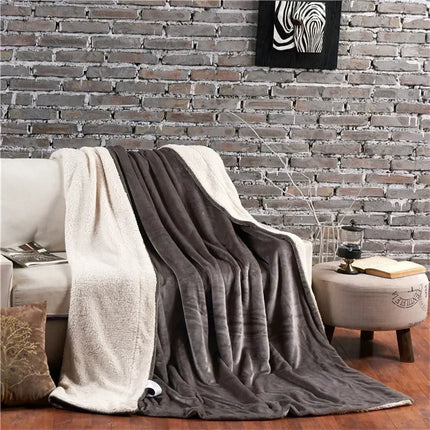 Wool Throw Blanket Keep Warm Winter Bed Blankets Double Sided Queen Duvet Cover Camping Bedspread Home Textiles